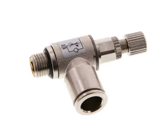 Vanne de régulation de débit Coude de sortie de compteur 8 mm - G1/8'' Vis moletée en laiton