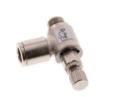 Vanne de régulation de débit Coude de sortie de compteur 8 mm - G1/8'' Vis moletée en laiton