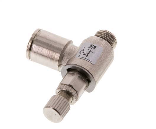 Vanne de régulation de débit Coude de sortie de compteur 8 mm - G1/8'' Vis moletée en laiton
