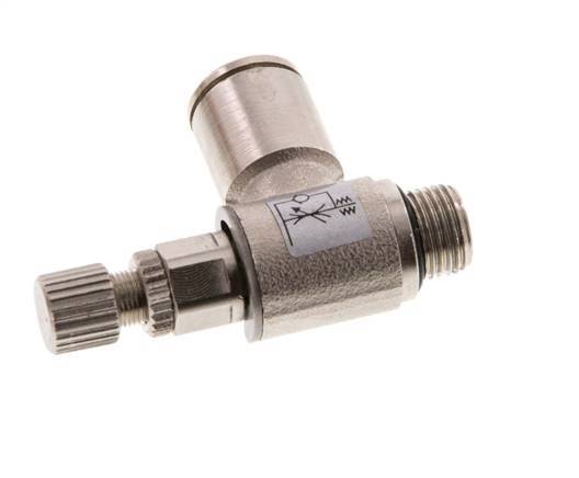 Vanne de régulation de débit Coude de sortie de compteur 8 mm - G1/8'' Vis moletée en laiton