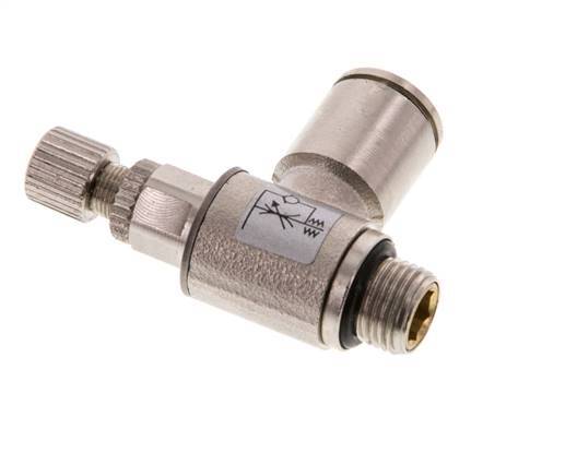 Vanne de régulation de débit Coude de sortie de compteur 8 mm - G1/8'' Vis moletée en laiton