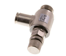 Coude de sortie de compteur pour vanne de régulation de débit 6 mm - G1/4'' Vis moletée en laiton