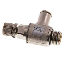 Coude de sortie de compteur pour vanne de régulation de débit 6 mm - G1/4'' Vis moletée en laiton