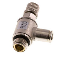 Coude de sortie de compteur pour vanne de régulation de débit 6 mm - G1/4'' Vis moletée en laiton