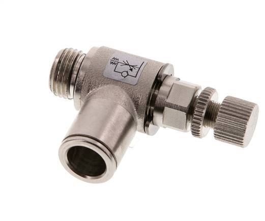 Vanne de régulation de débit Coude de sortie de compteur 10 mm - G1/4'' Vis moletée en laiton
