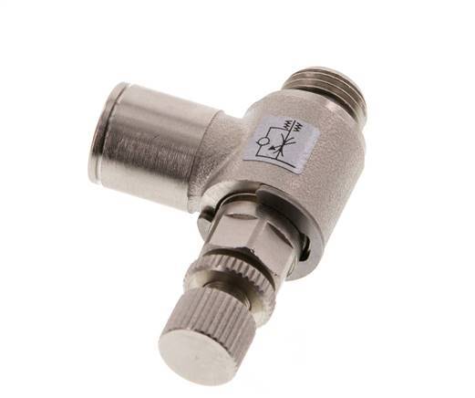 Vanne de régulation de débit Coude de sortie de compteur 10 mm - G1/4'' Vis moletée en laiton