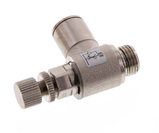 Vanne de régulation de débit Coude de sortie de compteur 10 mm - G1/4'' Vis moletée en laiton