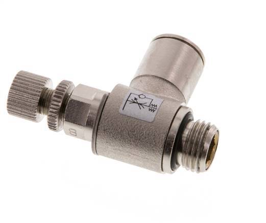 Vanne de régulation de débit Coude de sortie de compteur 10 mm - G1/4'' Vis moletée en laiton