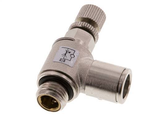 Vanne de régulation de débit Coude de sortie de compteur 10 mm - G1/4'' Vis moletée en laiton