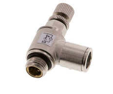 Vanne de régulation de débit Coude de sortie de compteur 10 mm - G1/4'' Vis moletée en laiton