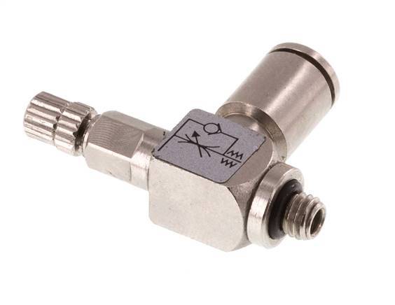 Vanne de régulation de débit Coude d'entrée 4 mm - M5 Vis moletée en laiton
