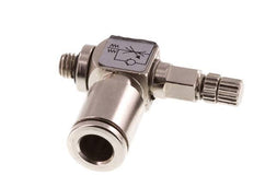 Flow Control Valve Meter-In Elbow 6 mm - M5 Brass Knurled Screw