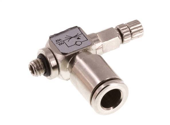 Vanne de régulation de débit Coude d'entrée 6 mm - M5 Vis moletée en laiton