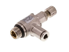 Flow Control Valve Meter-In Elbow 4 mm - G1/8'' Brass Knurled Screw