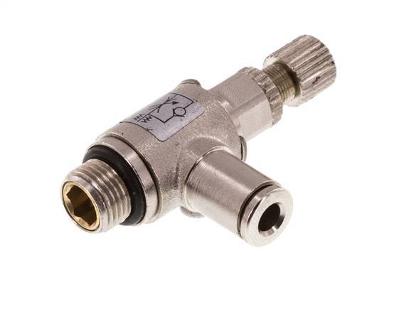 Vanne de régulation de débit Coude d'entrée 4 mm - G1/8'' en laiton Vis moletée