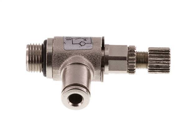 Flow Control Valve Meter-In Elbow 4 mm - G1/8'' Brass Knurled Screw