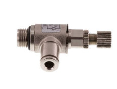 Flow Control Valve Meter-In Elbow 4 mm - G1/8'' Brass Knurled Screw