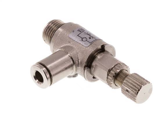 Vanne de régulation de débit Coude d'entrée 4 mm - G1/8'' en laiton Vis moletée