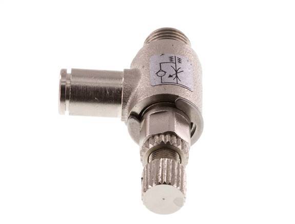 Flow Control Valve Meter-In Elbow 4 mm - G1/8'' Brass Knurled Screw