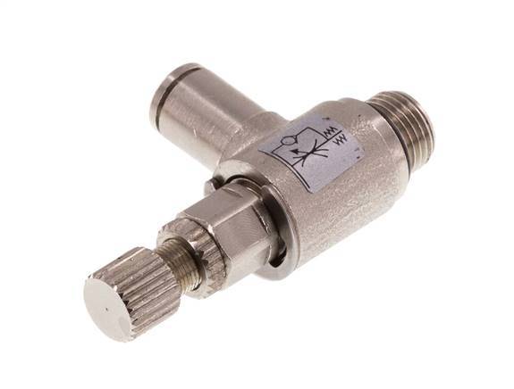 Vanne de régulation de débit Coude d'entrée 4 mm - G1/8'' en laiton Vis moletée