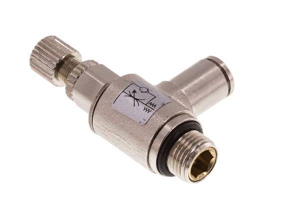Vanne de régulation de débit Coude d'entrée 4 mm - G1/8'' en laiton Vis moletée