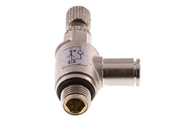 Vanne de régulation de débit Coude d'entrée 4 mm - G1/8'' en laiton Vis moletée