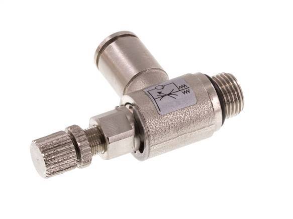 Vanne de régulation de débit Coude d'entrée 6 mm - G1/8'' en laiton Vis moletée