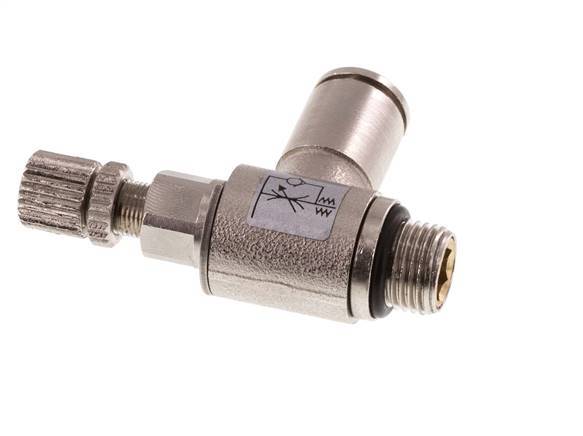 Vanne de régulation de débit Coude d'entrée 6 mm - G1/8'' en laiton Vis moletée