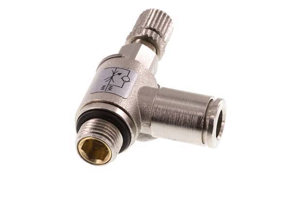 Vanne de régulation de débit Coude d'entrée 6 mm - G1/8'' en laiton Vis moletée