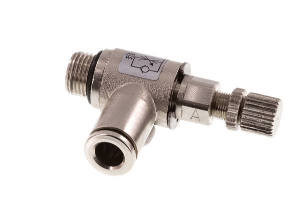 Vanne de régulation de débit Coude d'entrée 6 mm - G1/8'' en laiton Vis moletée