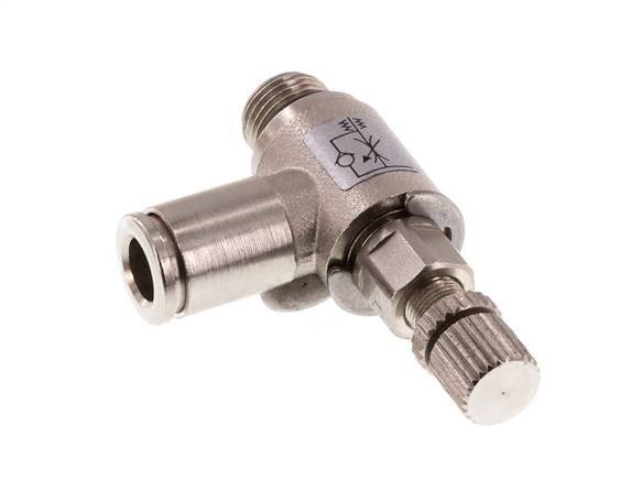 Vanne de régulation de débit Coude d'entrée 6 mm - G1/8'' en laiton Vis moletée