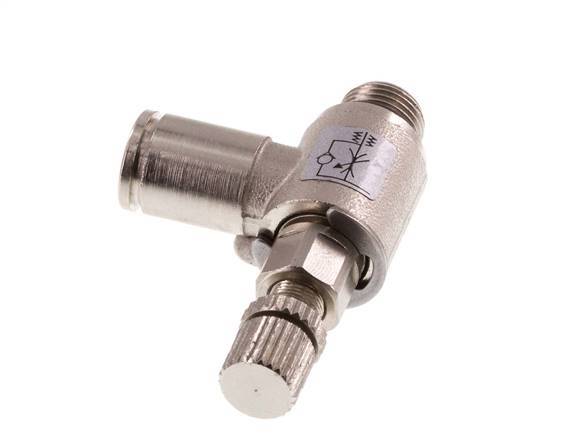 Vanne de régulation de débit Coude d'entrée 6 mm - G1/8'' en laiton Vis moletée