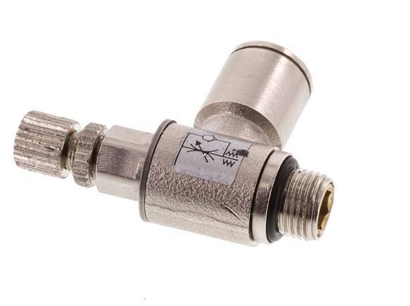 Vanne de régulation de débit Coude d'entrée 8 mm - G1/8'' en laiton Vis moletée