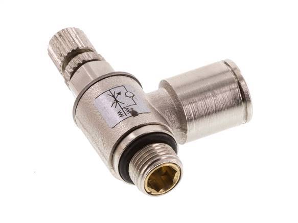 Vanne de régulation de débit Coude d'entrée 8 mm - G1/8'' en laiton Vis moletée