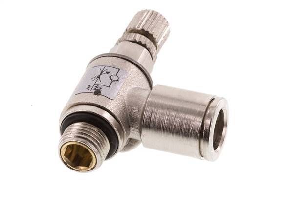 Vanne de régulation de débit Coude d'entrée 8 mm - G1/8'' en laiton Vis moletée