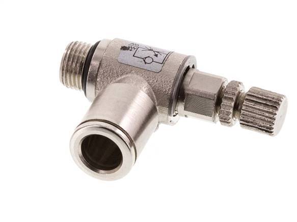 Vanne de régulation de débit Coude d'entrée 8 mm - G1/8'' en laiton Vis moletée