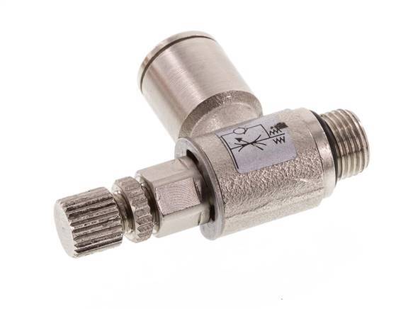 Vanne de régulation de débit Coude d'entrée 8 mm - G1/8'' en laiton Vis moletée