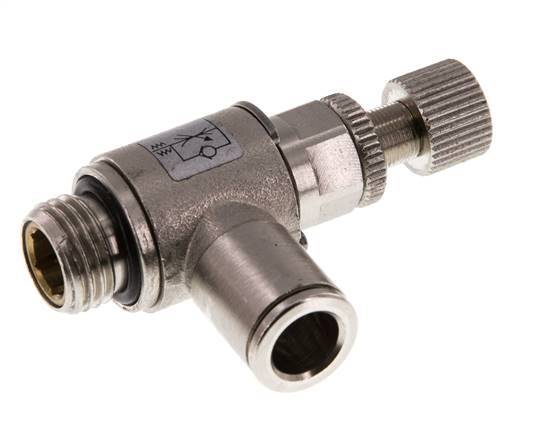 Vanne de régulation de débit Coude d'entrée 8 mm - G1/4'' Vis moletée en laiton