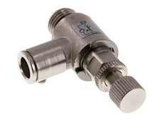 Vanne de régulation de débit Coude d'entrée 8 mm - G1/4'' Vis moletée en laiton