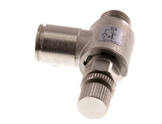Vanne de régulation de débit Coude d'entrée 10 mm - G1/4'' Vis moletée en laiton