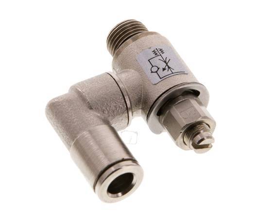 Vanne de régulation de débit compteur-sortie rotatif 6 mm - G1/8'' Vis fendue en laiton