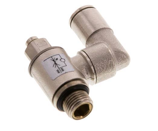 Vanne de régulation de débit compteur-sortie rotatif 6 mm - G1/8'' Vis fendue en laiton