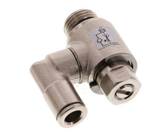 Vanne de régulation de débit compteur-sortie rotatif 6 mm - G1/4'' Vis fendue en laiton