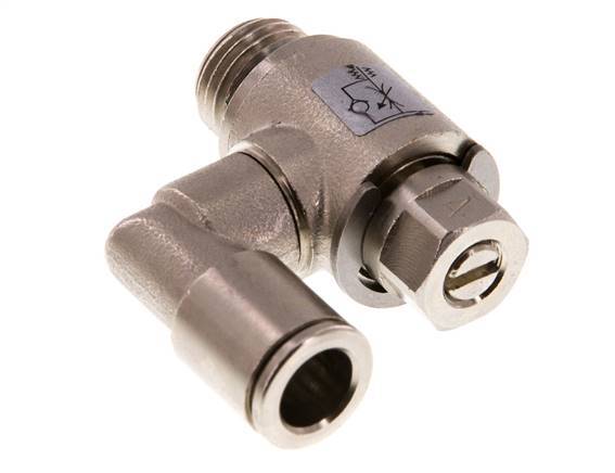 Vanne de régulation de débit Meter-In Rotative 8 mm - G1/4'' Vis fendue en laiton