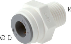 3/8'' x 3/8'' NPT Push-in Fitting with Male Threads POM EPDM [5 Pieces]