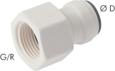 5/16'' x 1/8'' NPT Push-in Fitting with Female Threads POM EPDM [5 Pieces]