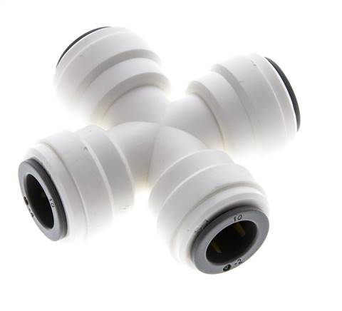 10mm Cross Push-in Fitting POM EPDM FDA [2 Pieces]