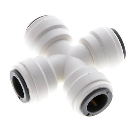 10mm Cross Push-in Fitting POM EPDM FDA [2 Pieces]