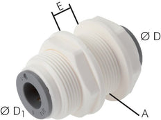 5/16'' Push-in Fitting POM EPDM Bulkhead [2 Pieces]