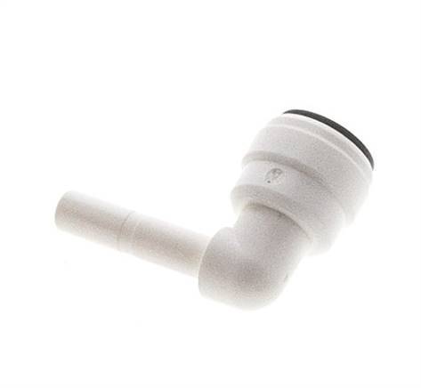 Raccord enfichable coudé 90° 3/16'' x 3/16'' avec bouchon en POM EPDM [10 Pièces].